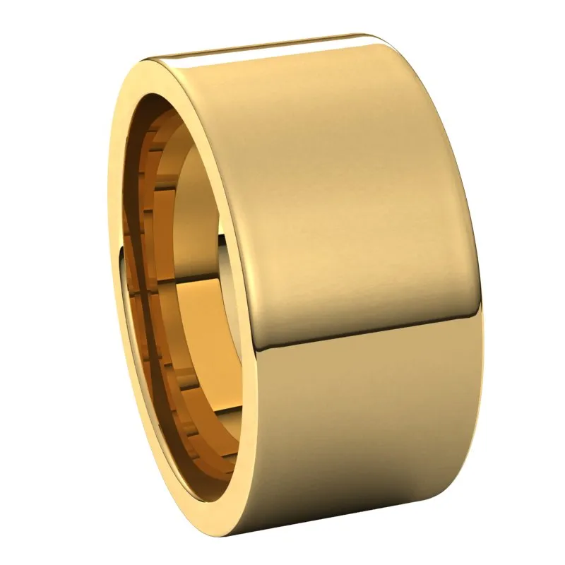 10K Yellow Gold 10 mm flat comfort fit Wedding Band