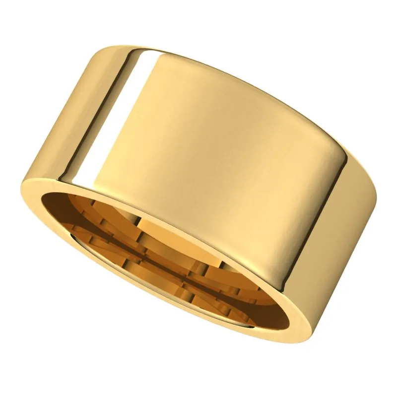 10K Yellow Gold 10 mm flat comfort fit Wedding Band