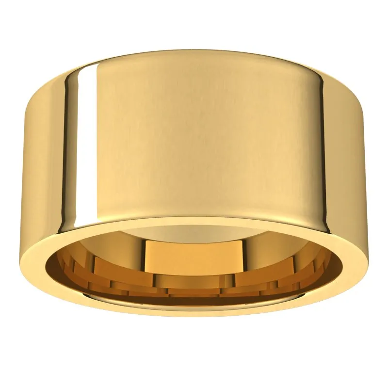 10K Yellow Gold 10 mm flat comfort fit Wedding Band