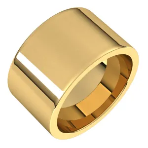 10K Yellow Gold 12 mm flat comfort fit Wedding Band