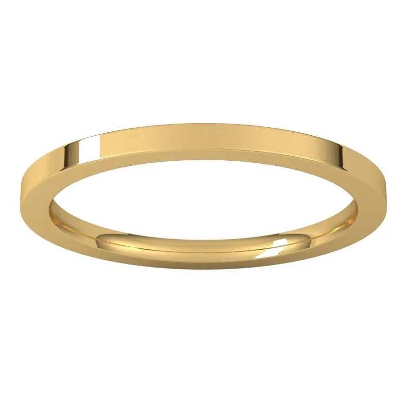 10K Yellow Gold 1.5 mm flat comfort fit Wedding Band