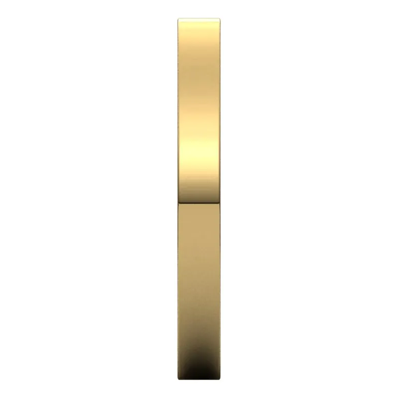 10K Yellow Gold 2.5 mm flat comfort fit Wedding Band