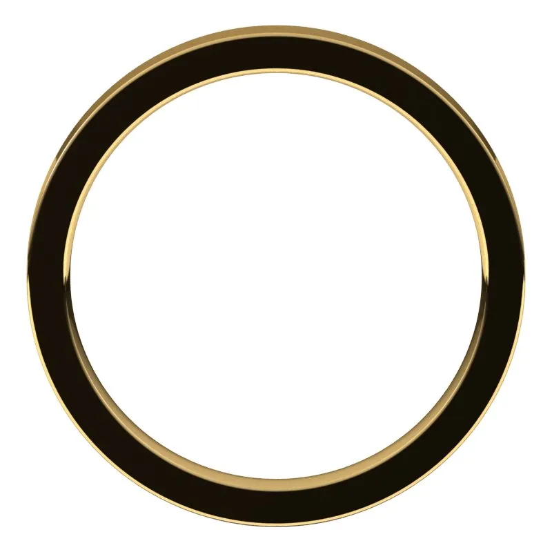 10K Yellow Gold 2.5 mm flat comfort fit Wedding Band