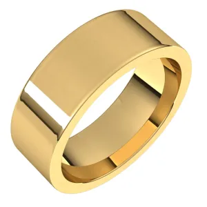 10K Yellow Gold 7 mm flat comfort fit Wedding Band