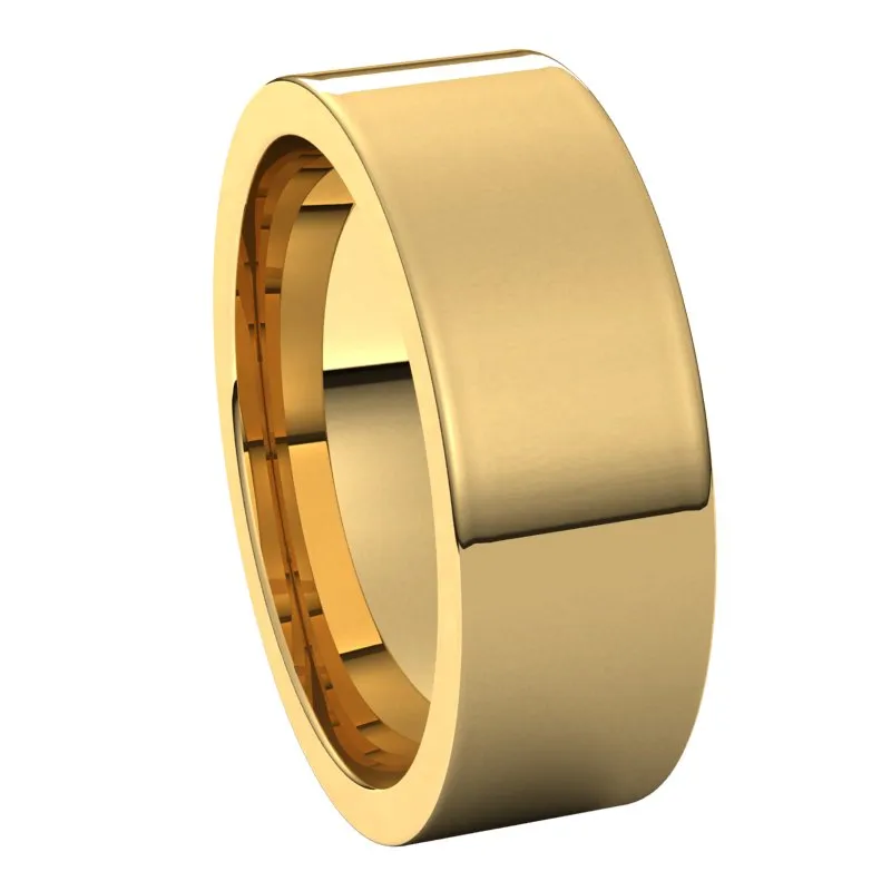 10K Yellow Gold 7 mm flat comfort fit Wedding Band