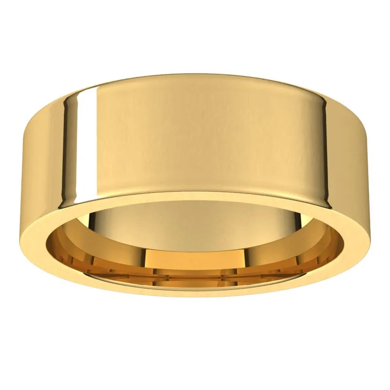 10K Yellow Gold 7 mm flat comfort fit Wedding Band