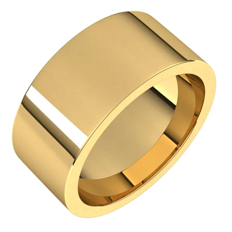10K Yellow Gold 9 mm flat comfort fit Wedding Band