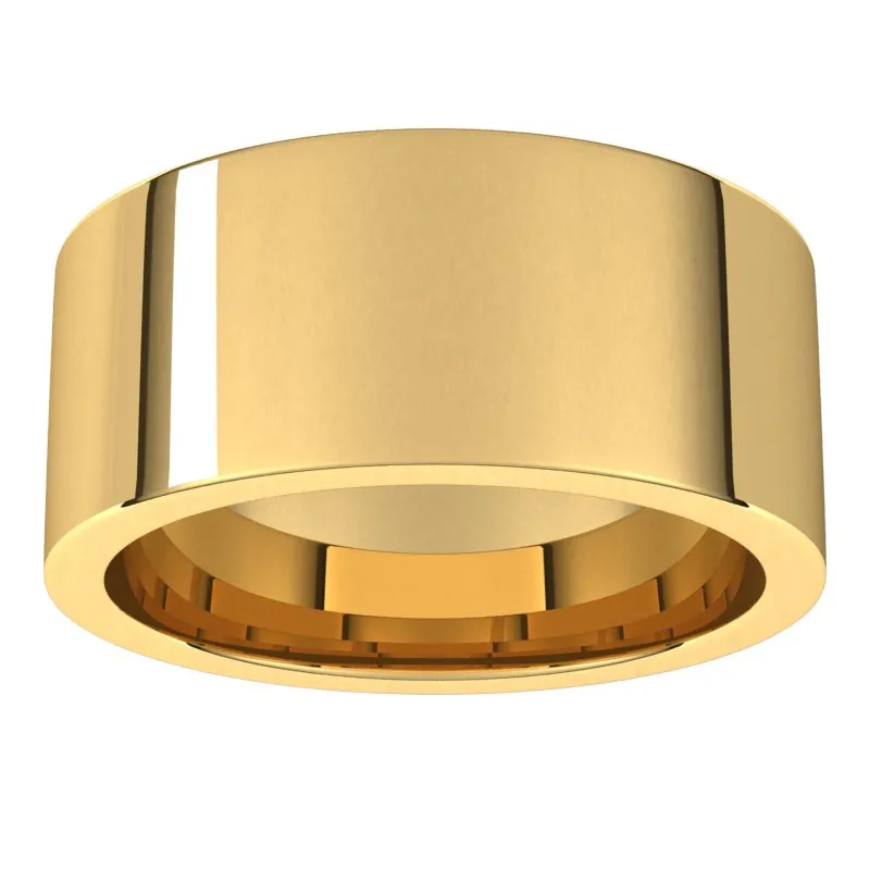 10K Yellow Gold 9 mm flat comfort fit Wedding Band