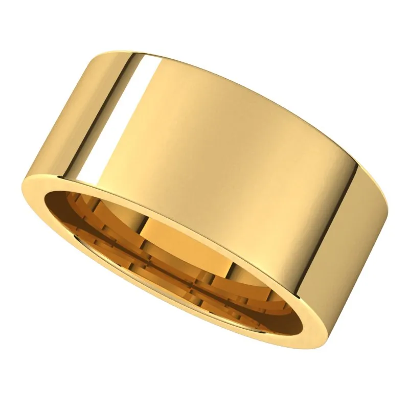 10K Yellow Gold 9 mm flat comfort fit Wedding Band