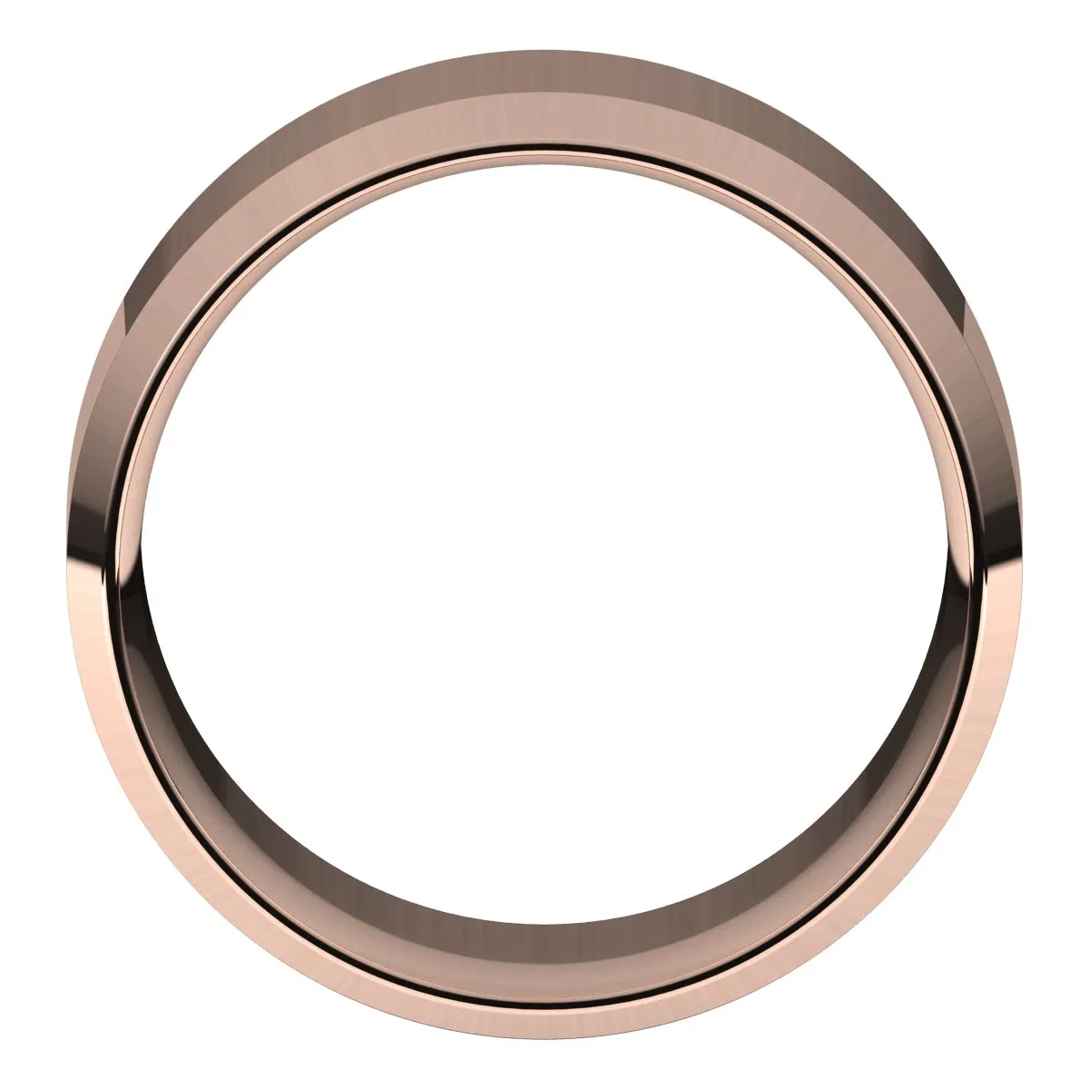 14K Rose 10 mm Beveled Edge Comfort Fit Light Band