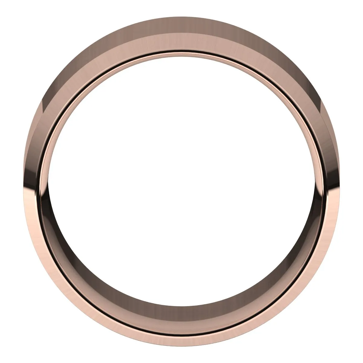 14K Rose 11 mm Beveled Edge Comfort Fit Light Band