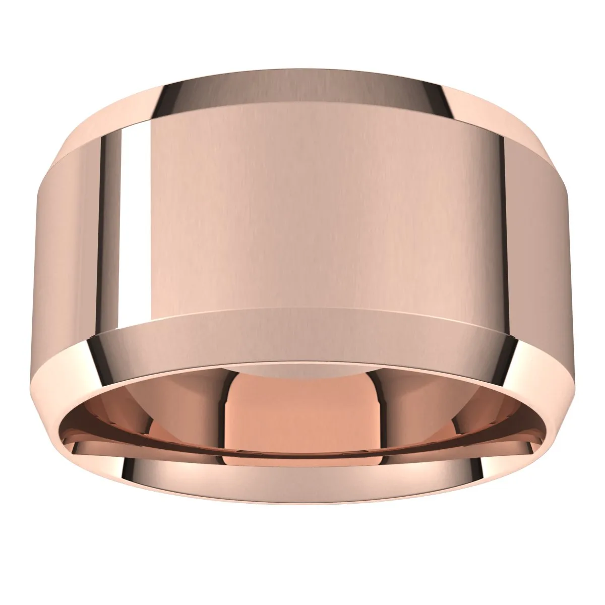 14K Rose 11 mm Beveled Edge Comfort Fit Light Band