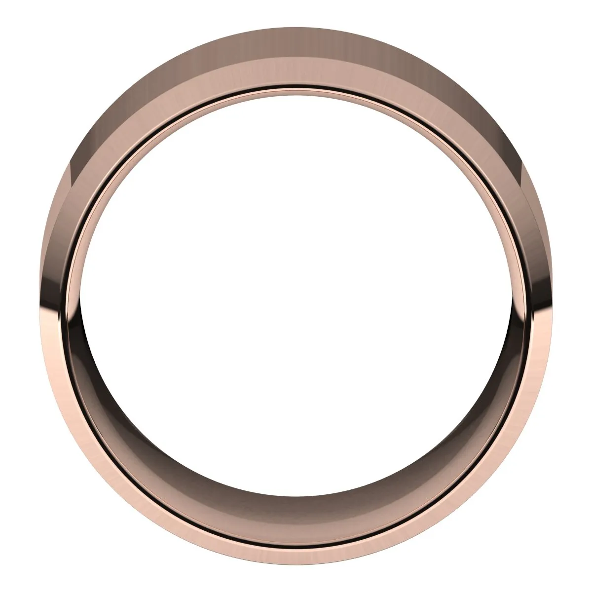 14K Rose 12 mm Beveled Edge Comfort Fit Light Band