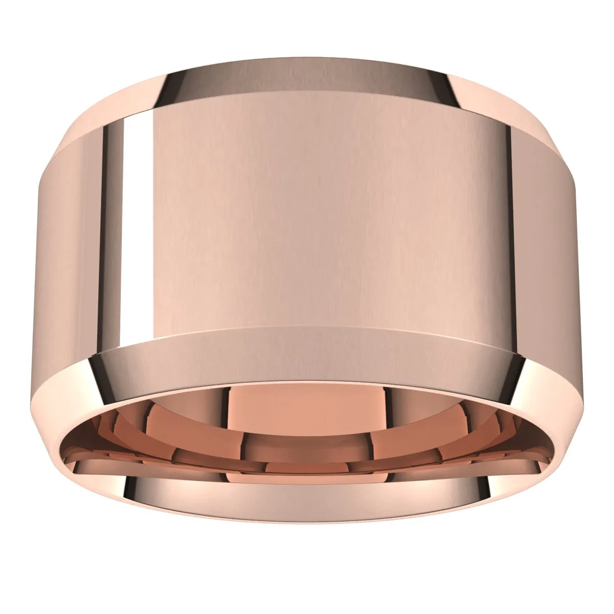 14K Rose 12 mm Beveled Edge Comfort Fit Light Band