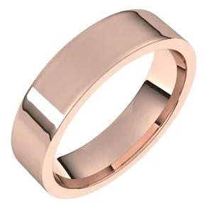 14K Rose 5 mm Flat Comfort Fit Light Band Size 11.5