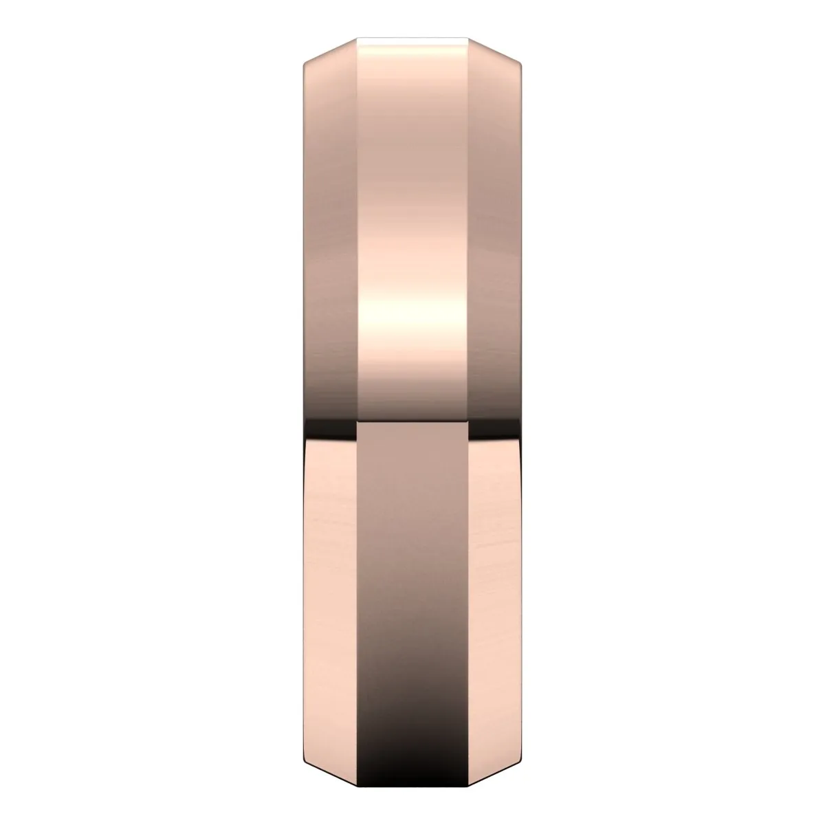 14K Rose 6 mm Beveled Edge Comfort Fit Light Band