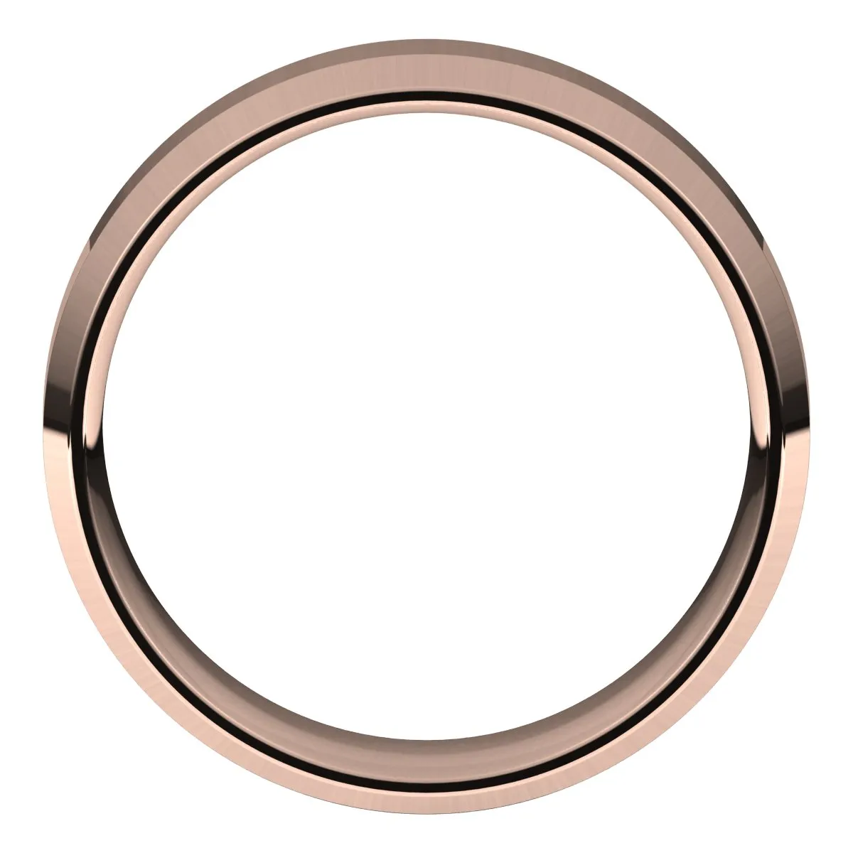 14K Rose 6 mm Beveled Edge Comfort Fit Light Band