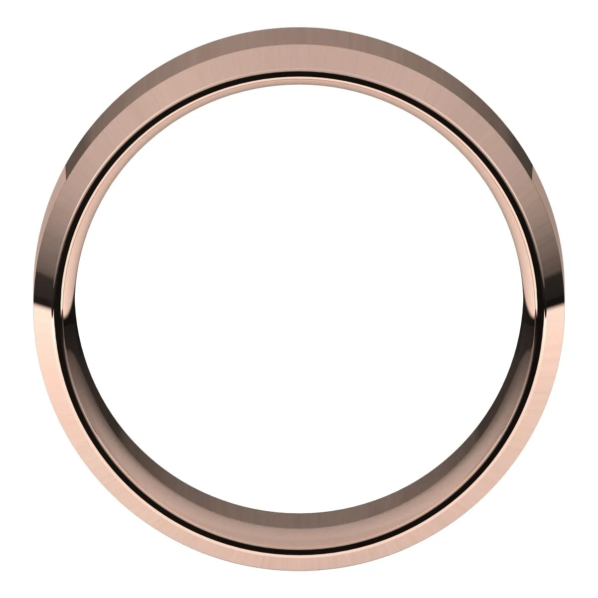 14K Rose 8 mm Beveled Edge Comfort Fit Light Band