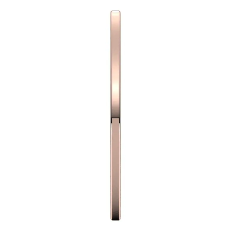 14K Rose Gold 1 mm flat comfort fit Wedding Band