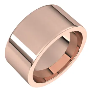 14K Rose Gold 10 mm flat comfort fit Wedding Band