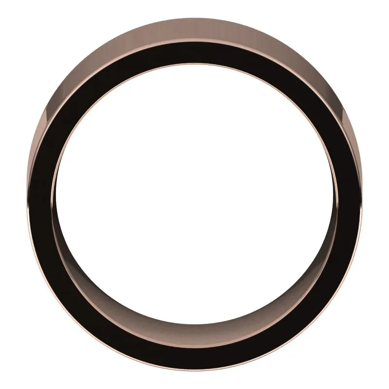 14K Rose Gold 10 mm flat comfort fit Wedding Band