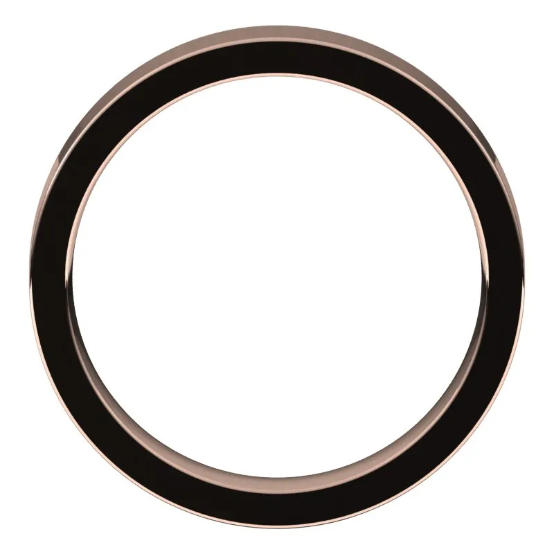 14K Rose Gold 4 mm flat comfort fit Wedding Band