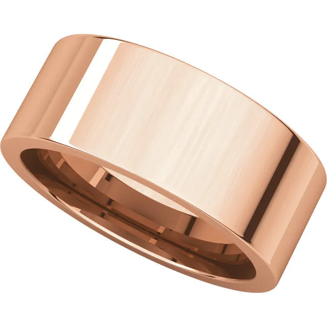 14k Rose Gold 8mm Flat Comfort Fit Band, Size 7.5