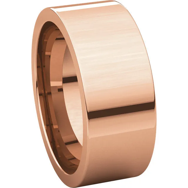 14k Rose Gold 8mm Flat Comfort Fit Band, Size 7.5