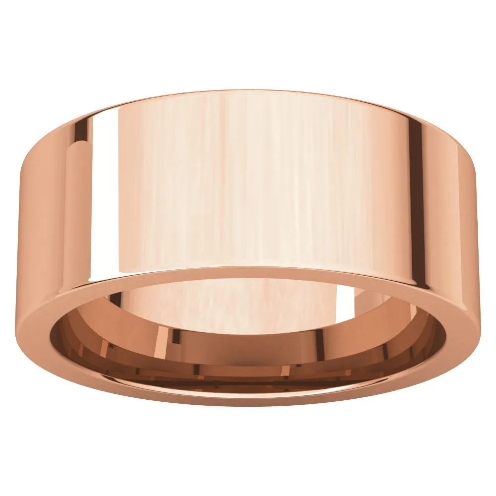 14k Rose Gold 8mm Flat Comfort Fit Band, Size 7.5