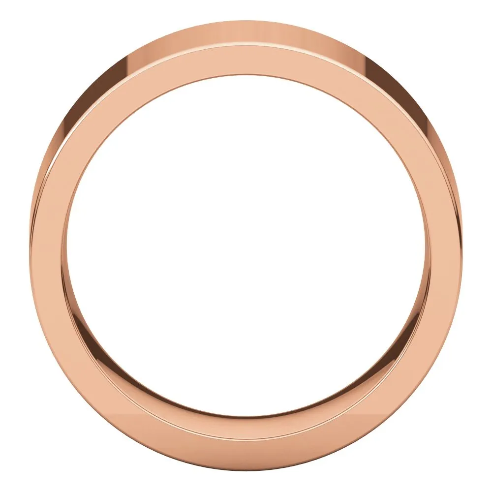 14k Rose Gold 8mm Flat Comfort Fit Band, Size 7.5