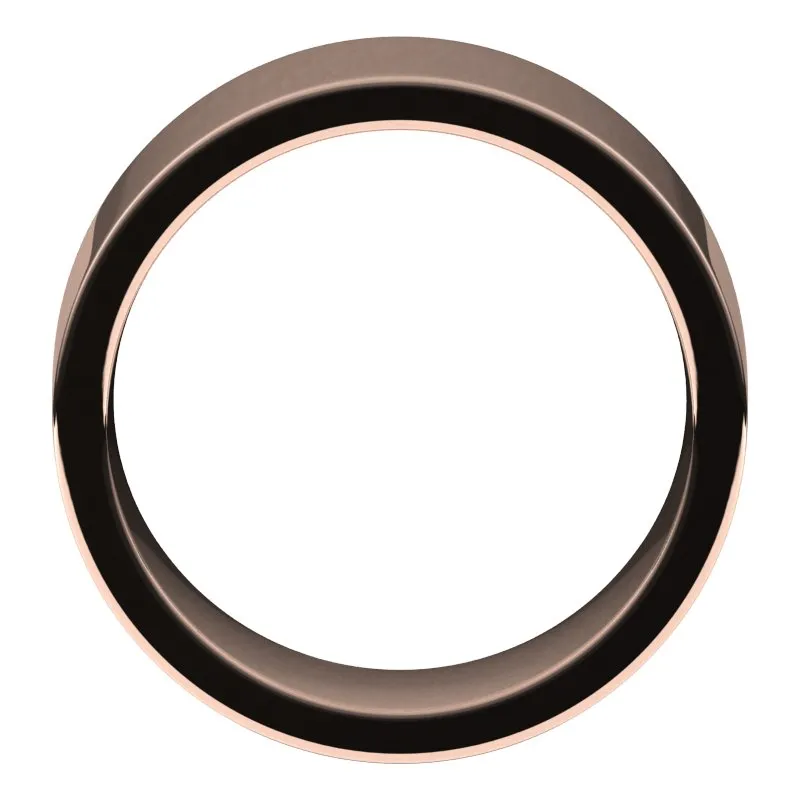 14K Rose Gold 9 mm flat comfort fit Wedding Band