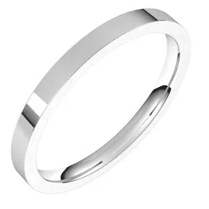 14K White 2 mm Flat Comfort Fit Light Band Size 8