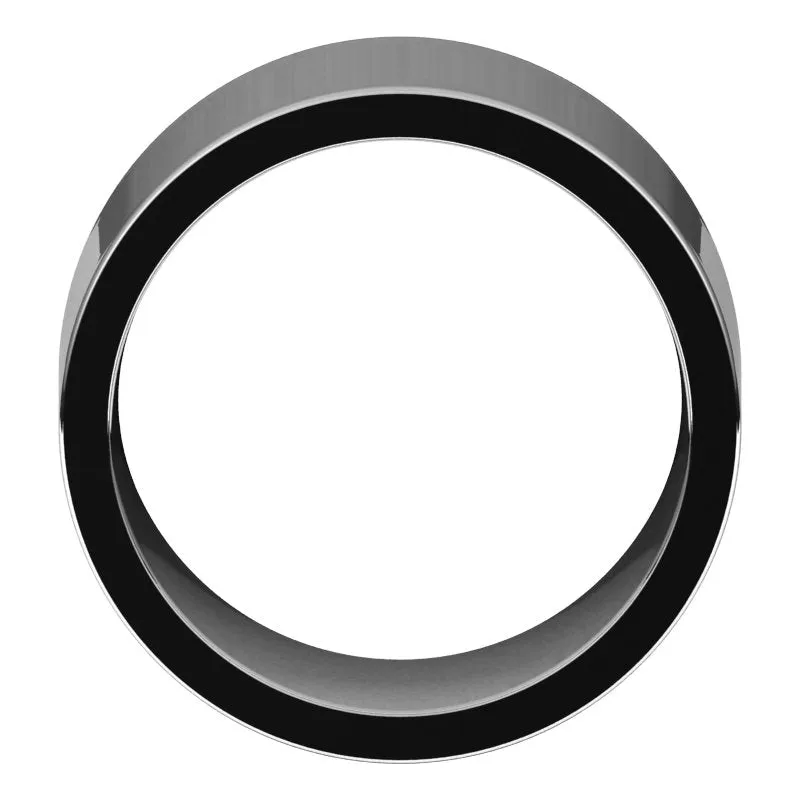 14K White Gold 12 mm flat comfort fit Wedding Band