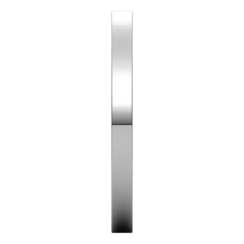 14K White Gold 2 mm flat comfort fit Wedding Band