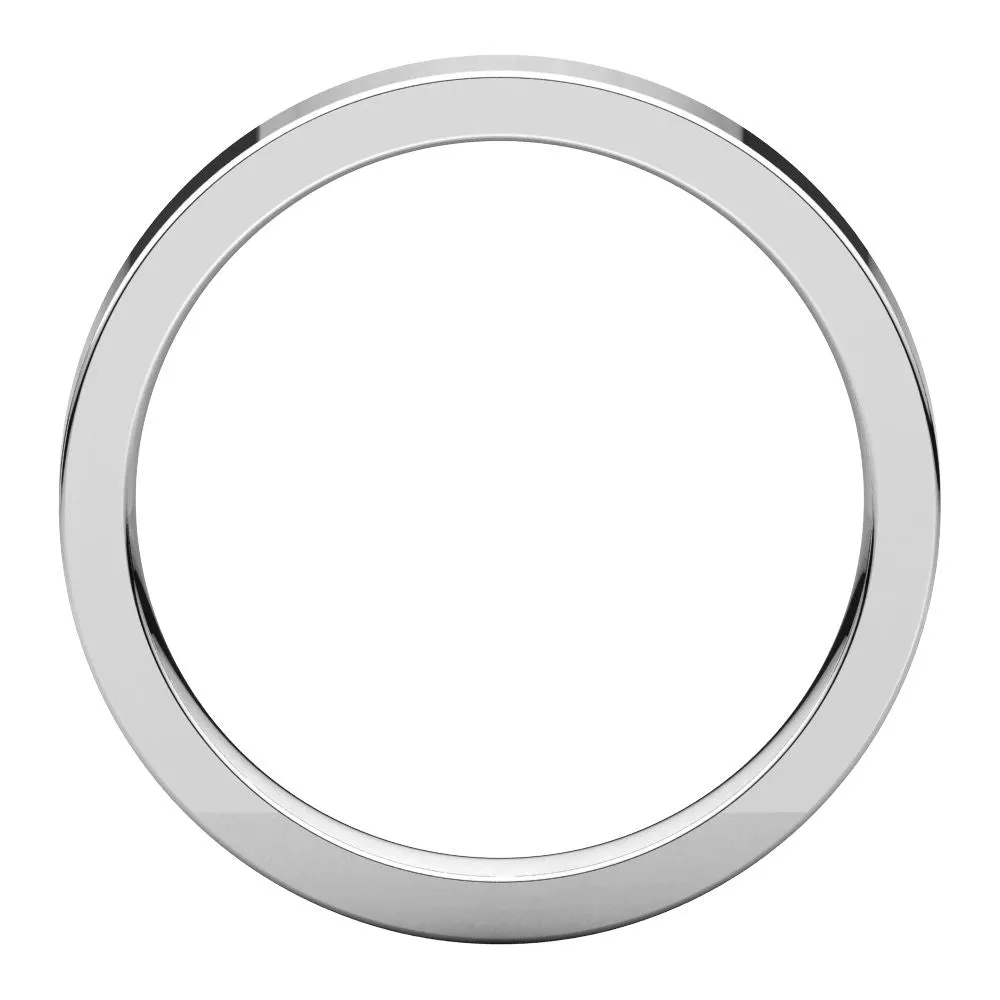 14k White Gold 3mm Flat Comfort Fit Band, Size 4.5