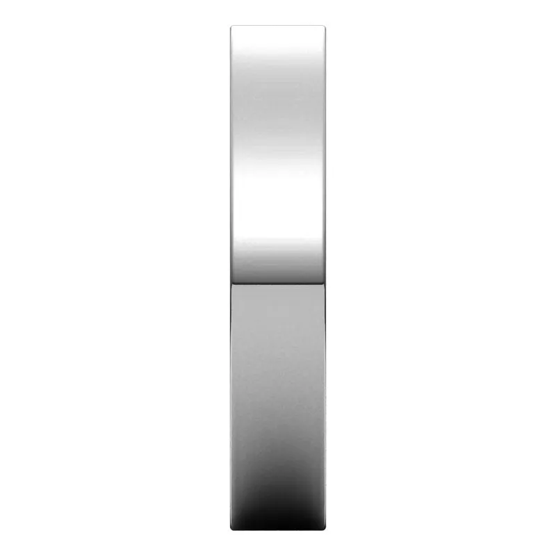 14K White Gold 4 mm flat comfort fit Wedding Band
