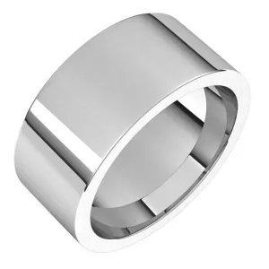 14K White Gold 9 mm flat comfort fit Wedding Band