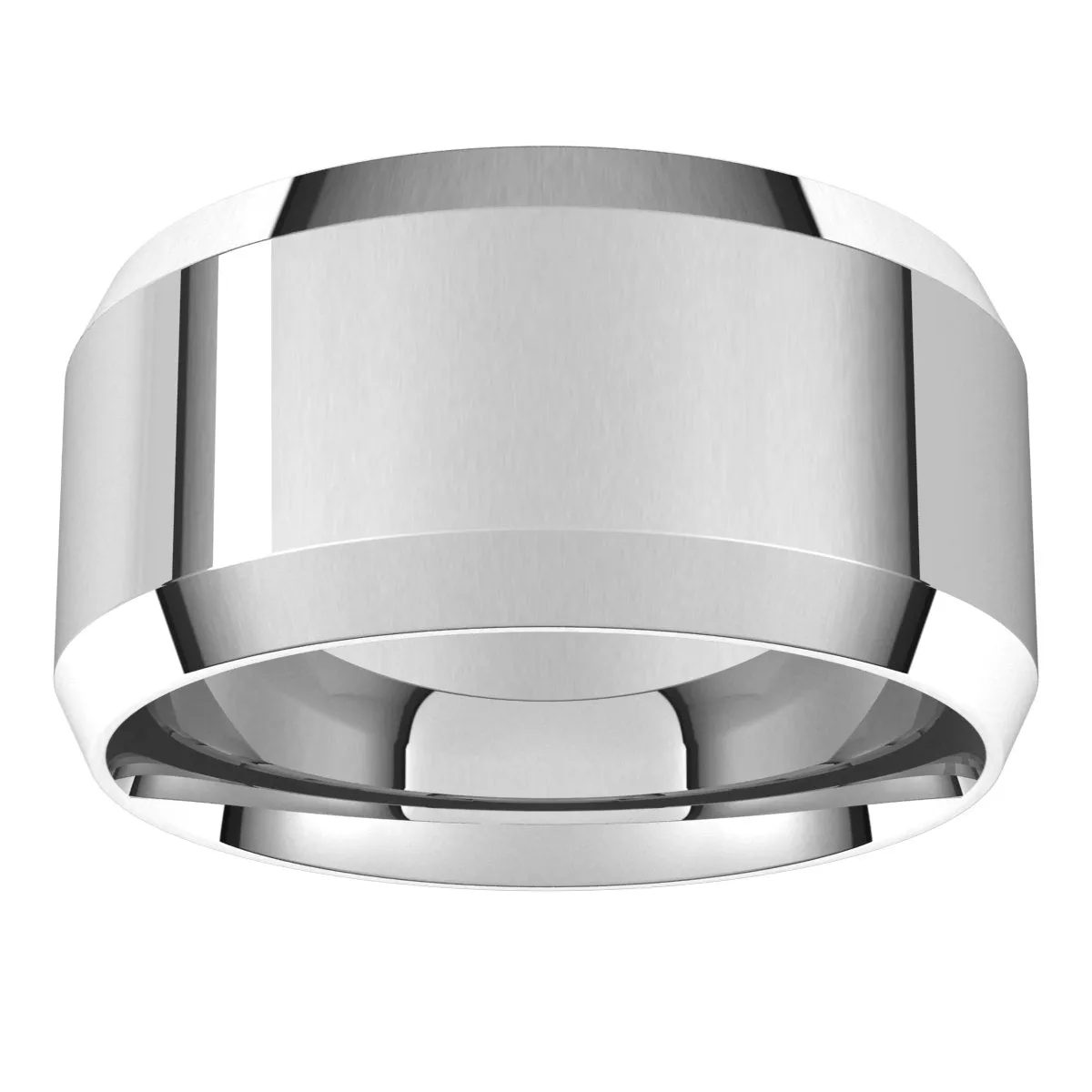 14K X1 White 10 mm Beveled Edge Comfort Fit Light Band