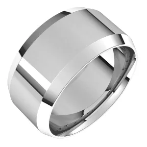 14K X1 White 10 mm Beveled Edge Comfort Fit Light Band