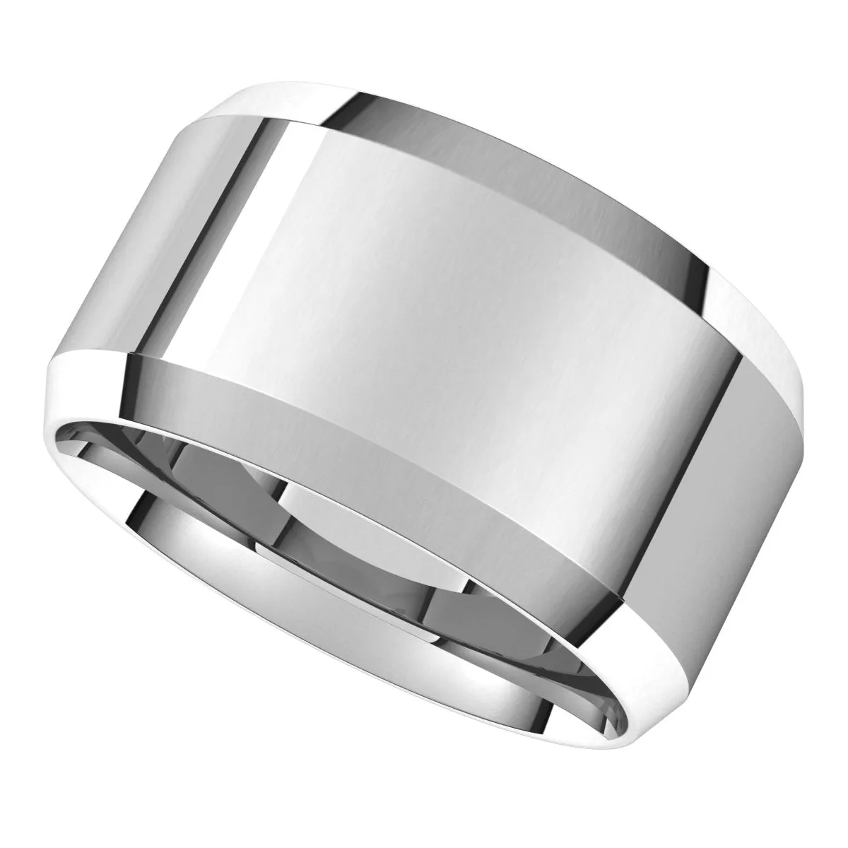 14K X1 White 11 mm Beveled Edge Comfort Fit Light Band