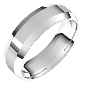 14K X1 White 6 mm Beveled Edge Comfort Fit Light Band