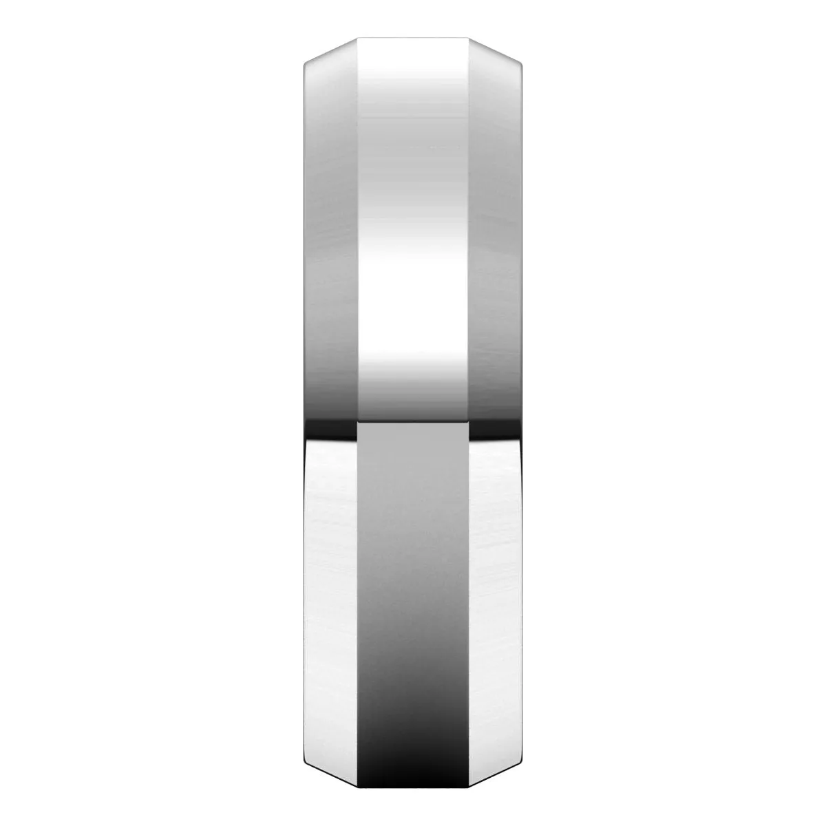 14K X1 White 6 mm Beveled Edge Comfort Fit Light Band