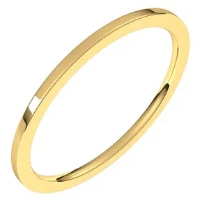 14K Yellow 1 mm Flat Comfort Fit Light Band Size 5
