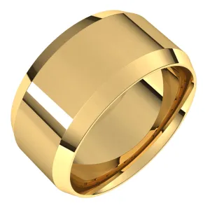 14K Yellow 10 mm Beveled Edge Comfort Fit Light Band