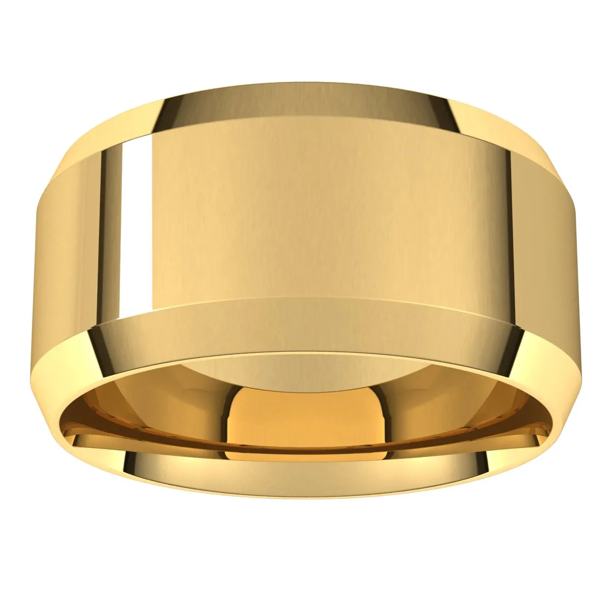 14K Yellow 10 mm Beveled Edge Comfort Fit Light Band