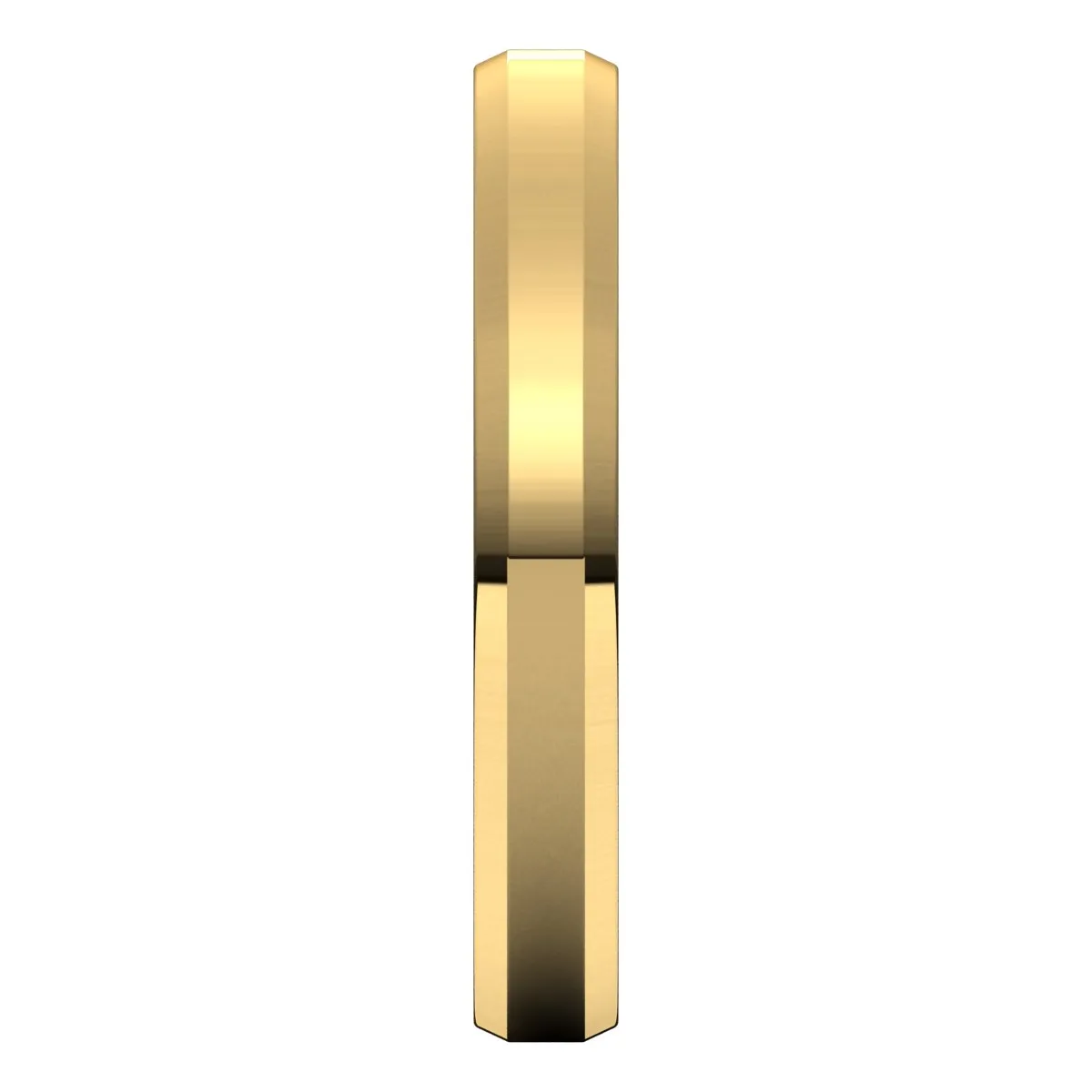 14K Yellow 3 mm Beveled Edge Comfort Fit Light Band