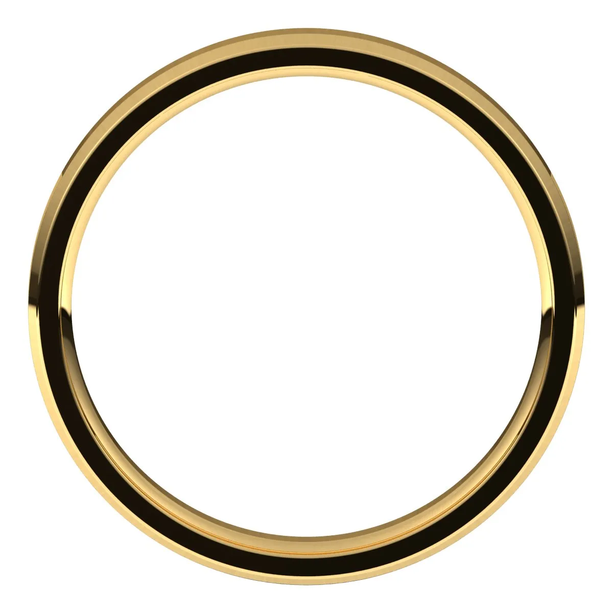 14K Yellow 3 mm Beveled Edge Comfort Fit Light Band