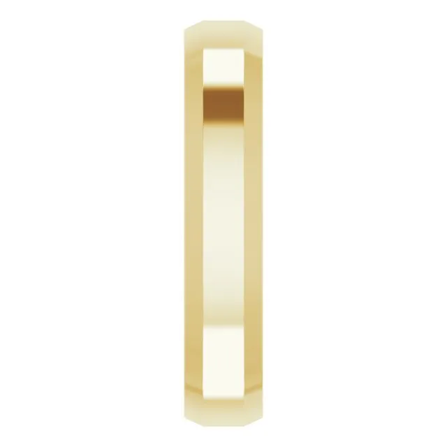 14K Yellow 4 mm Beveled Edge Comfort Fit Light Band