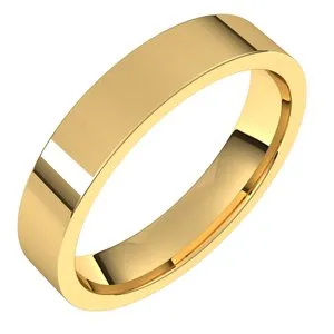 14K Yellow 4 mm Flat Comfort Fit Light Band Size 7