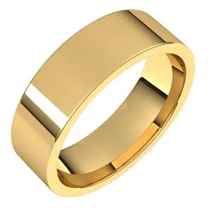 14K Yellow 6 mm Flat Comfort Fit Light Band Size 6